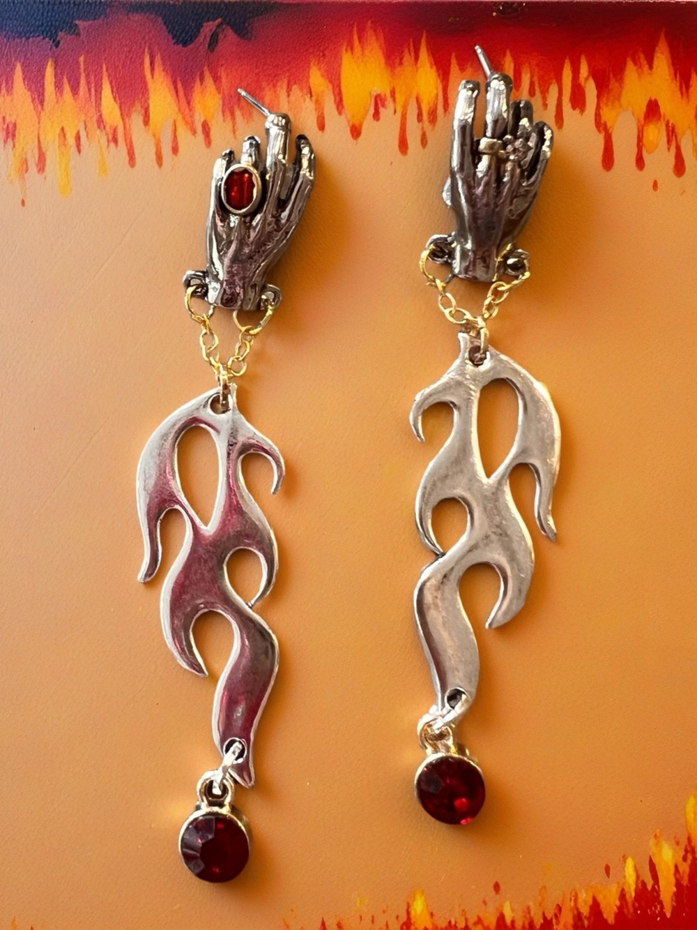 Dungeons and Dragons Sorcerer Earrings Blood and Flames